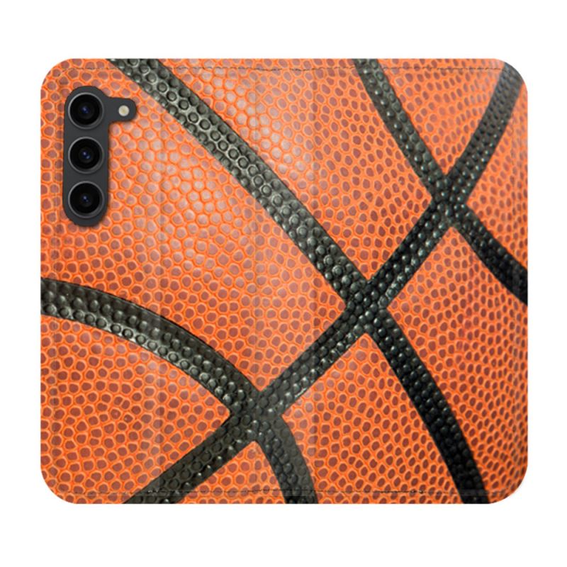Housse Cuir Portefeuille Pour Samsung Galaxy S23 Plus Sport Ballon Basket