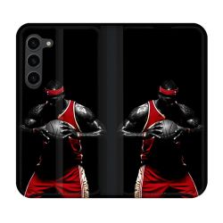 Housse Cuir Portefeuille Pour Samsung Galaxy S23 Plus Sport Basketeur