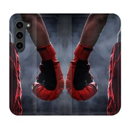 Housse Cuir Portefeuille Pour Samsung Galaxy S23 Plus Sport Boxe Gant Rouge