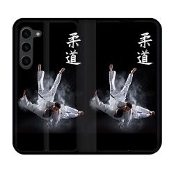 Housse Cuir Portefeuille Pour Samsung Galaxy S23 Plus Sport Judo Noir