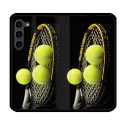 Housse Cuir Portefeuille Pour Samsung Galaxy S23 Plus Sport Tennis Balls