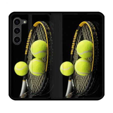 Housse Cuir Portefeuille Pour Samsung Galaxy S23 Plus Sport Tennis Balls