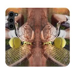 Housse Cuir Portefeuille Pour Samsung Galaxy S23 Plus Sport Tennis Glissade