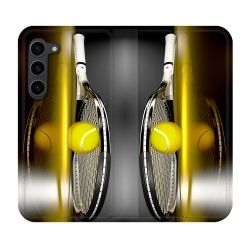 Housse Cuir Portefeuille Pour Samsung Galaxy S23 Plus Sport Tennis Reflet