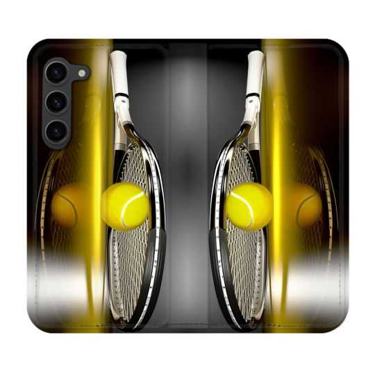 Housse Cuir Portefeuille Pour Samsung Galaxy S23 Plus Sport Tennis Reflet