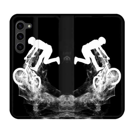 Housse Cuir Portefeuille Pour Samsung Galaxy S23 Plus Sport VTT Noir