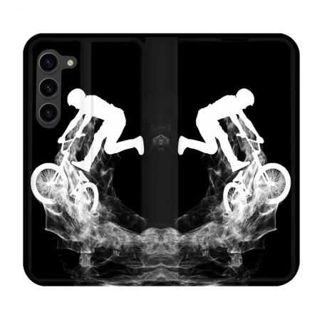 Housse Cuir Portefeuille Pour Samsung Galaxy S23 Plus Sport VTT Noir