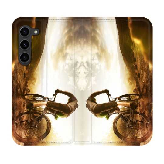 Housse Cuir Portefeuille Pour Samsung Galaxy S23 Plus Sport VTT Soleil