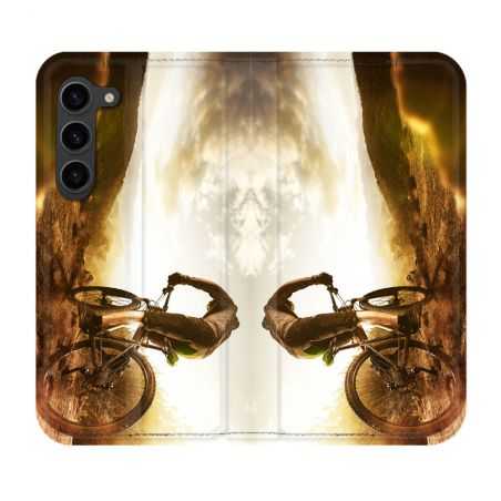 Housse Cuir Portefeuille Pour Samsung Galaxy S23 Plus Sport VTT Soleil