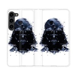 Housse Cuir Portefeuille Pour Samsung Galaxy S23 Plus Star Wars - Dark Vador Blanc
