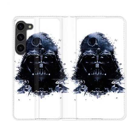 Housse Cuir Portefeuille Pour Samsung Galaxy S23 Plus Star Wars - Dark Vador Blanc