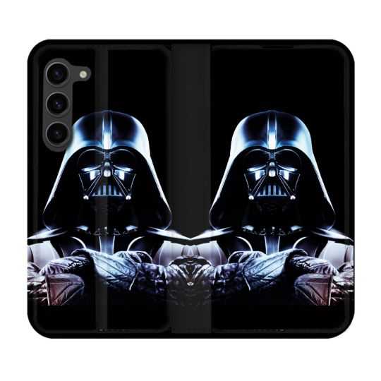 Housse Cuir Portefeuille Pour Samsung Galaxy S23 Plus Star Wars - Dark Vador Noir