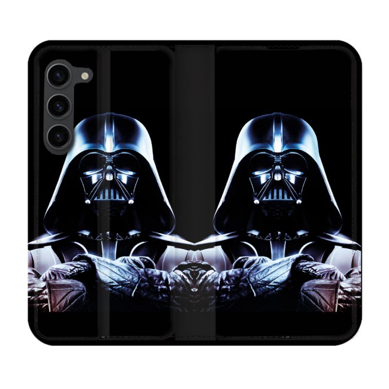 Housse Cuir Portefeuille Pour Samsung Galaxy S23 Plus Star Wars - Dark Vador Noir