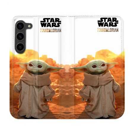 Housse Cuir Portefeuille Pour Samsung Galaxy S23 Plus Star Wars - Yoda bebe soleil