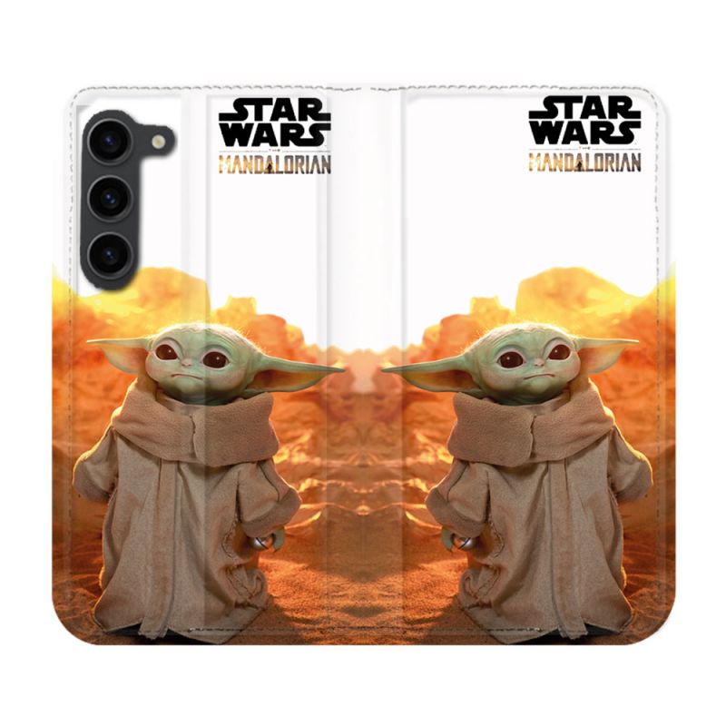 Housse Cuir Portefeuille Pour Samsung Galaxy S23 Plus Star Wars - Yoda bebe soleil