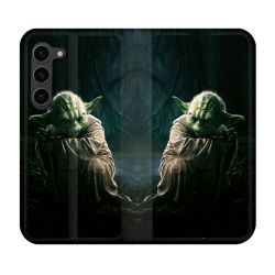 Housse Cuir Portefeuille Pour Samsung Galaxy S23 Plus Star Wars - Yoda sombre