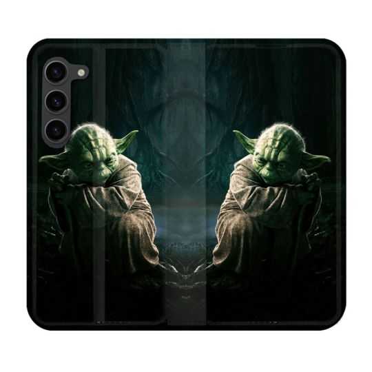 Housse Cuir Portefeuille Pour Samsung Galaxy S23 Plus Star Wars - Yoda sombre