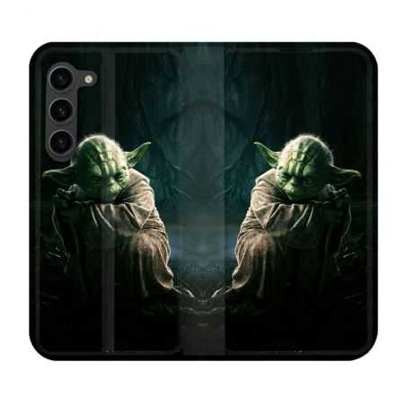 Housse Cuir Portefeuille Pour Samsung Galaxy S23 Plus Star Wars - Yoda sombre