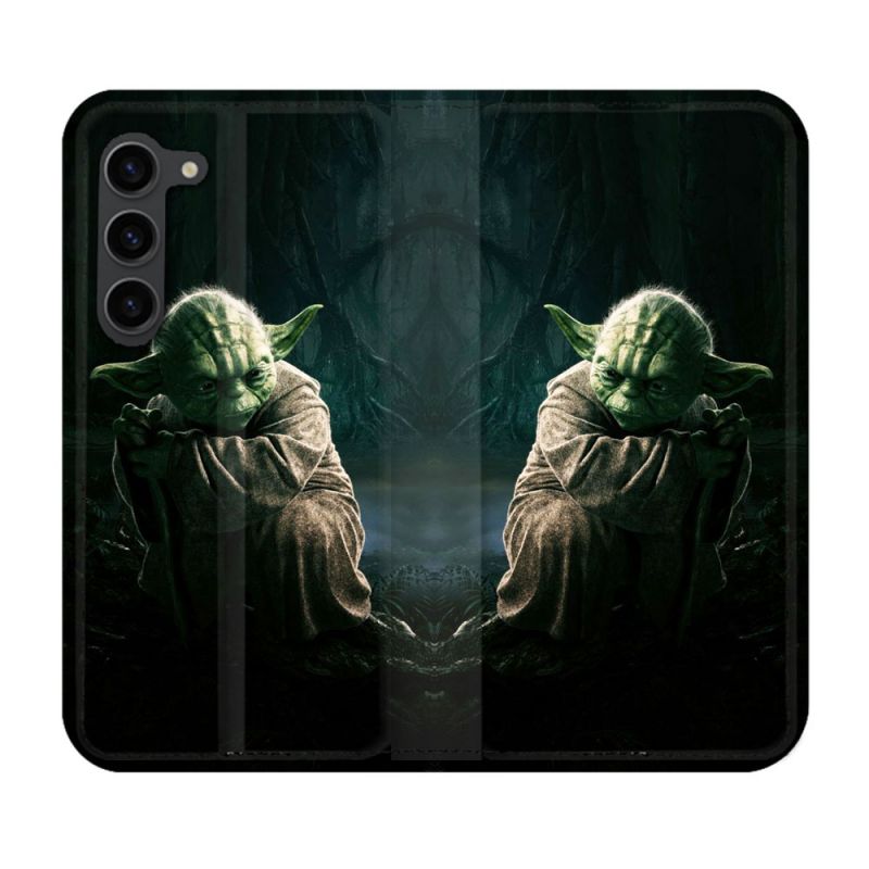 Housse Cuir Portefeuille Pour Samsung Galaxy S23 Plus Star Wars - Yoda sombre