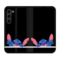 Housse Cuir Portefeuille Pour Samsung Galaxy S23 Plus Stitch Noir