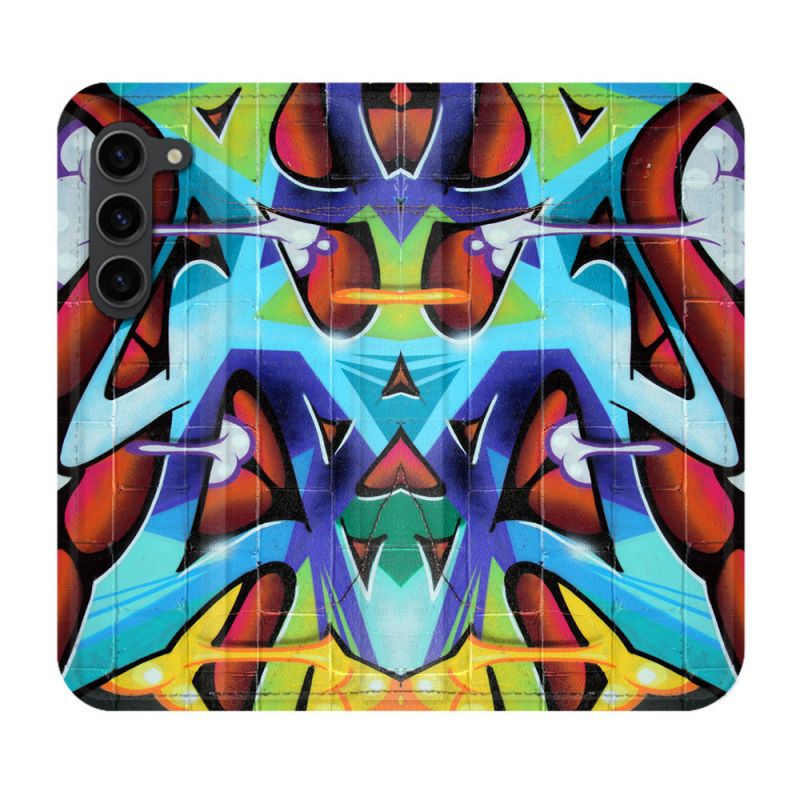 Housse Cuir Portefeuille Pour Samsung Galaxy S23 Plus Street Art Graf Color