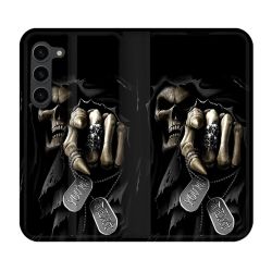 Housse Cuir Portefeuille Pour Samsung Galaxy S23 Plus Tete de Mort Your Next