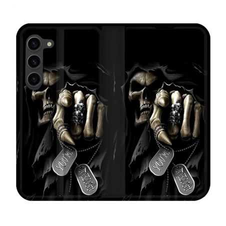 Housse Cuir Portefeuille Pour Samsung Galaxy S23 Plus Tete de Mort Your Next