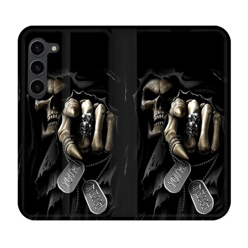 Housse Cuir Portefeuille Pour Samsung Galaxy S23 Plus Tete de Mort Your Next
