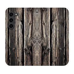 Housse Cuir Portefeuille Pour Samsung Galaxy S23 Plus Texture Bois