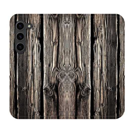 Housse Cuir Portefeuille Pour Samsung Galaxy S23 Plus Texture Bois