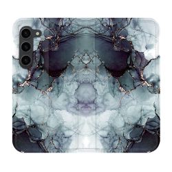 Housse Cuir Portefeuille Pour Samsung Galaxy S23 Plus Texture Marbre Gris