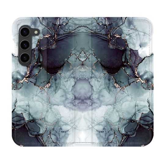 Housse Cuir Portefeuille Pour Samsung Galaxy S23 Plus Texture Marbre Gris