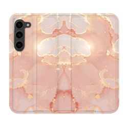 Housse Cuir Portefeuille Pour Samsung Galaxy S23 Plus Texture Marbre Rose