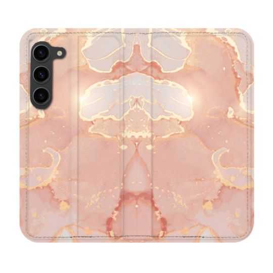 Housse Cuir Portefeuille Pour Samsung Galaxy S23 Plus Texture Marbre Rose