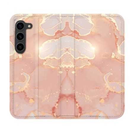 Housse Cuir Portefeuille Pour Samsung Galaxy S23 Plus Texture Marbre Rose