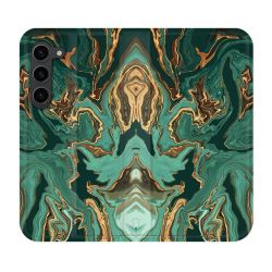 Housse Cuir Portefeuille Pour Samsung Galaxy S23 Plus Texture Marbre Vert