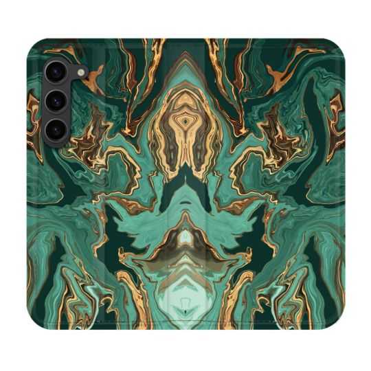 Housse Cuir Portefeuille Pour Samsung Galaxy S23 Plus Texture Marbre Vert