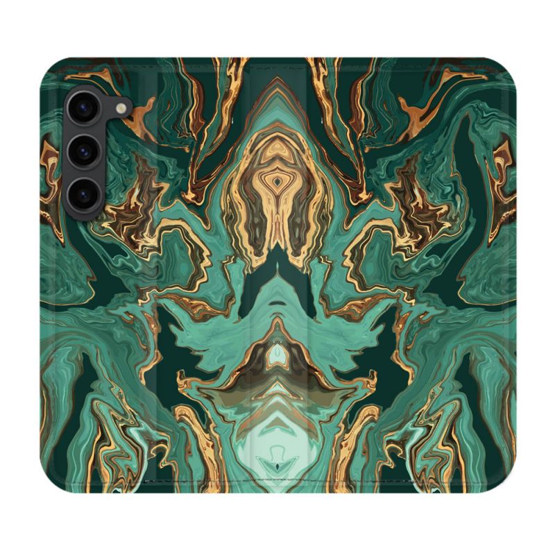 Housse Cuir Portefeuille Pour Samsung Galaxy S23 Plus Texture Marbre Vert