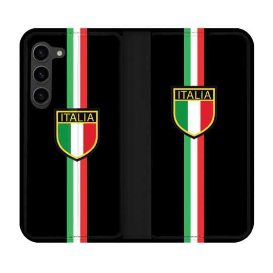 Housse Cuir Portefeuille Pour Samsung Galaxy S23 Plus Voyage Italie 3 Noir