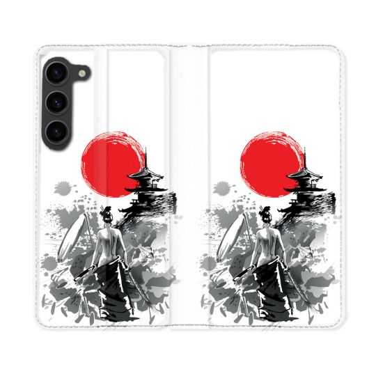 Housse Cuir Portefeuille Pour Samsung Galaxy S23 Plus Voyage Japon Femme