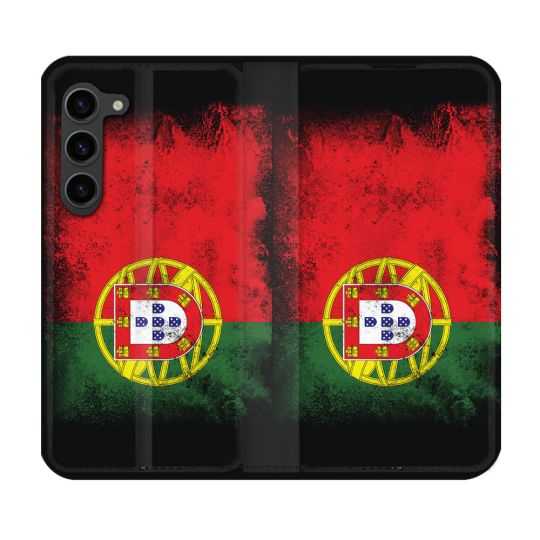 Housse Cuir Portefeuille Pour Samsung Galaxy S23 Plus Voyage Portugal Drapeau