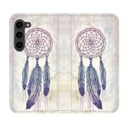 Housse Cuir Portefeuille Pour Samsung Galaxy S23 Plus Zen Attrape Reve Blanc