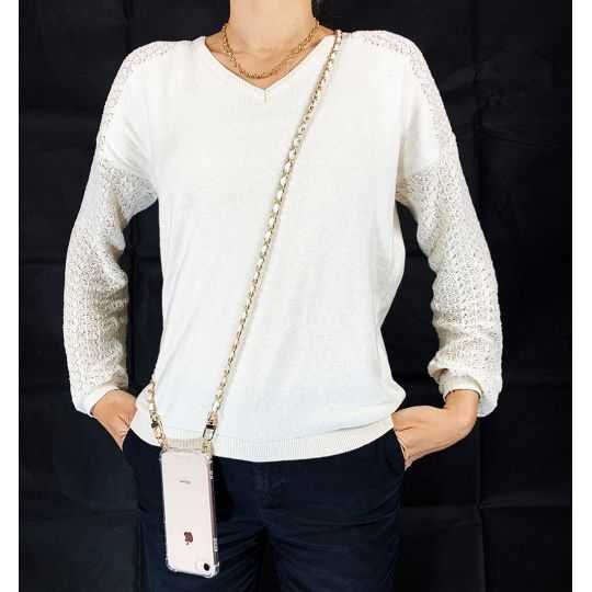 Lanière / Bandoulière / Cordon Chaine suspendue Blanc