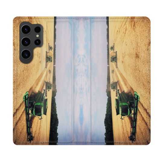 Housse Cuir Portefeuille Pour Samsung Galaxy S23 Ultra Agriculture Moissonneuse