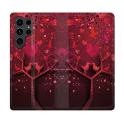 Housse Cuir Portefeuille Pour Samsung Galaxy S23 Ultra Amour Arbre