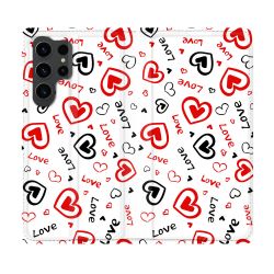 Housse Cuir Portefeuille Pour Samsung Galaxy S23 Ultra Amour Love