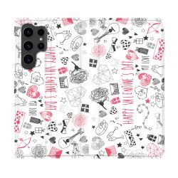 Housse Cuir Portefeuille Pour Samsung Galaxy S23 Ultra Amour Valentines