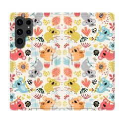 Housse Cuir Portefeuille Pour Samsung Galaxy S23 Ultra Animal Koala Pattern