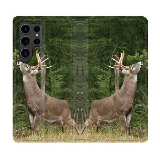 Housse Cuir Portefeuille Pour Samsung Galaxy S23 Ultra Chasse Cerf