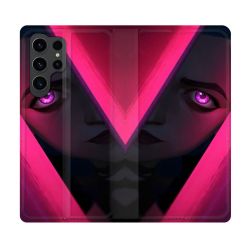 Housse Cuir Portefeuille Pour Samsung Galaxy S23 Ultra Arcane Jynx Rose